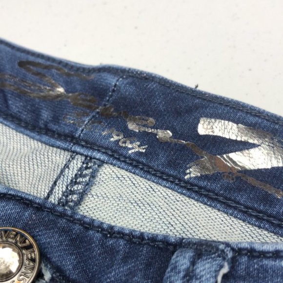 LIKE NEW SEVEN7 SKINNY JEANS 8/28x30 EMBROIDERED BACK POCKETS 😎 - Picture 3 of 16